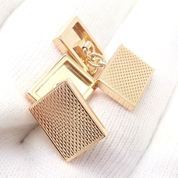 Rare! Authentic Van Cleef & Arpels 18k Yellow Gold Vintage Rectangle Cufflinks - Picture 3 of 6